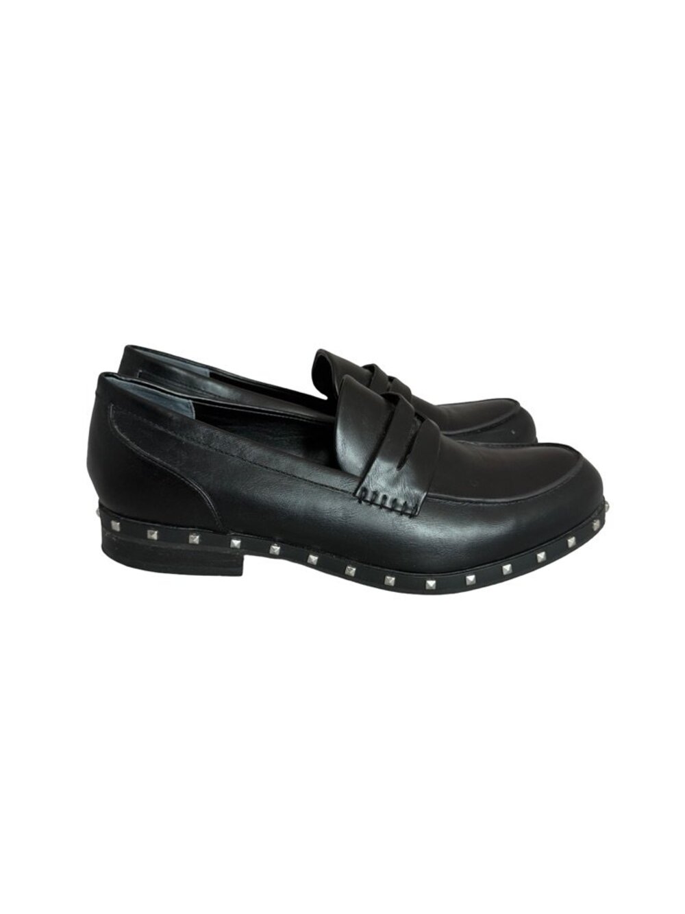 Charles x Charles David Black Studded Penny Loafers Flats Silver Size 10 Women's